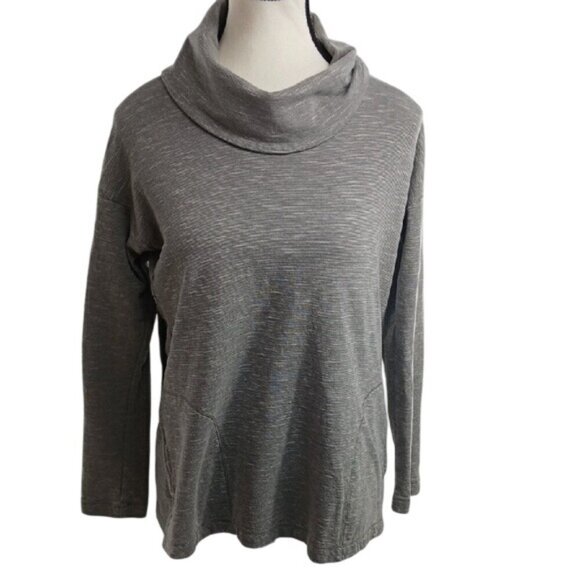 J. Jill Cowl Neck Sweater Gray Comfy Pockets Pullover Womens Size XS - Picture 1 of 8